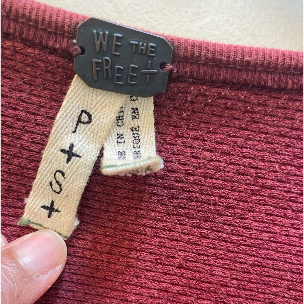 Free People Long Sleeve Sunnie Valley Cuff Thermal Maroon Size S - Picture 9 of 12